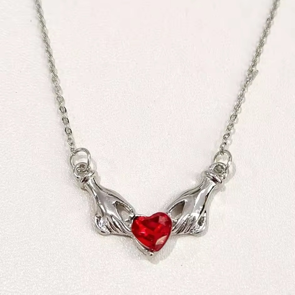 Love Hands Red Heart Necklace